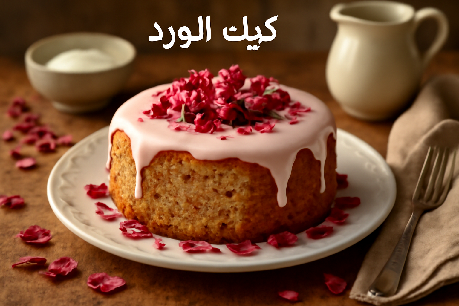 طريقة عمل كيك الورد