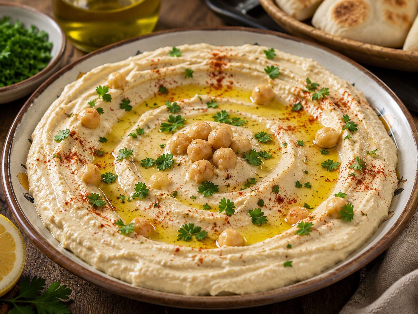 حمص بالطحينة