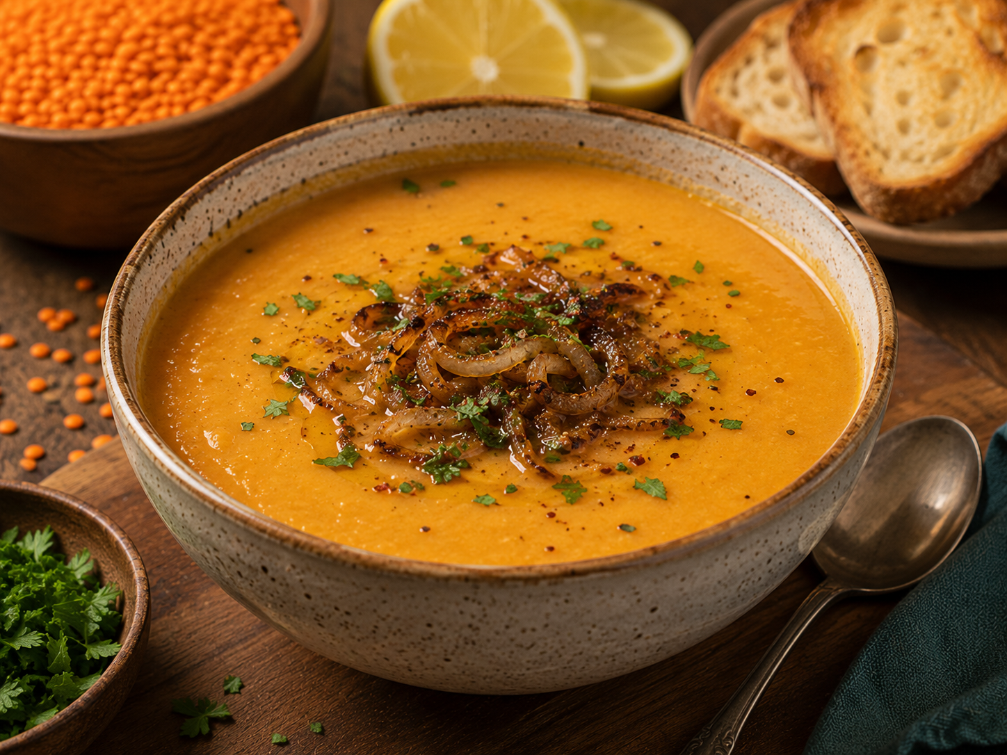 شوربة العدس الحمراء