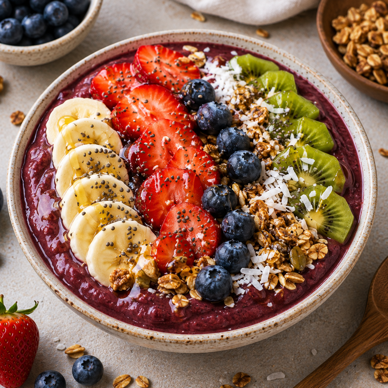 طريقة عمل أواني الأساي (Acai Bowl) في المنزل